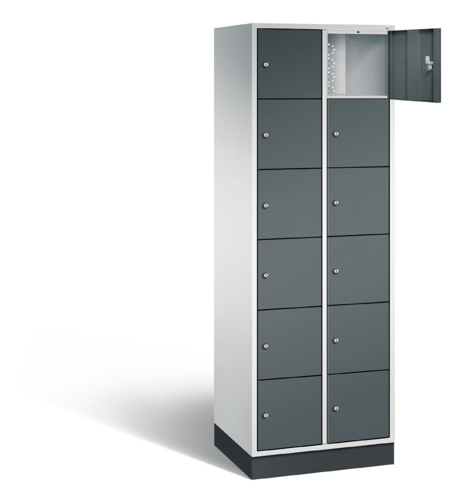 Produktbild C+P Schließfachschrank Intro 12 Fächer 1950 x 620 x 490 mm lichtgrau anthrazit bild 2