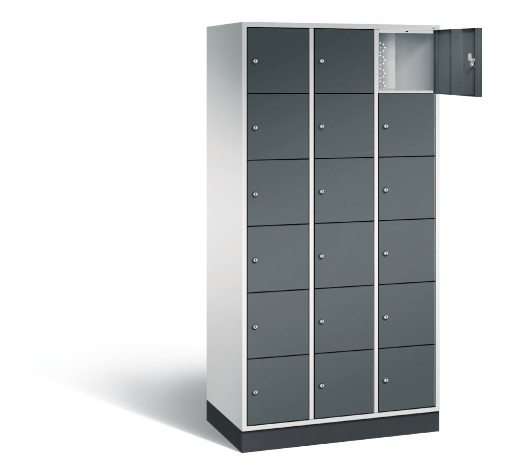 Produktbild C+P Schließfachschrank Intro 18 Fächer 1950 x 920 x 490 mm lichtgrau anthrazit bild 2