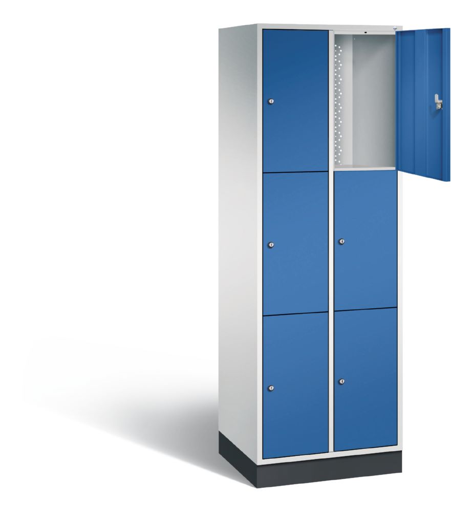 Produktbild C+P Schließfachschrank Intro 6 gleichgroße Fächer enzianblau 620 x 490 x 1950 mm bild 2