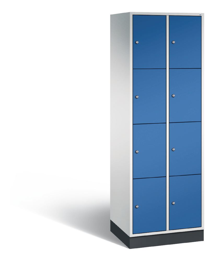 Produktbild C+P Hoher Schließfachschrank Intro 8 Fächer Front in enzianblau 620 x 490 x 1950 mm