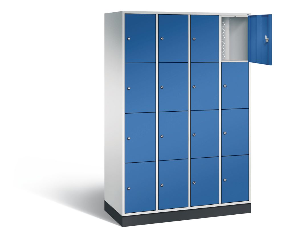 Produktbild C+P Schließfachschrank Intro 16 Fächer 1950 x 1220 x 490 mm lichtgrau enzianblau bild 2