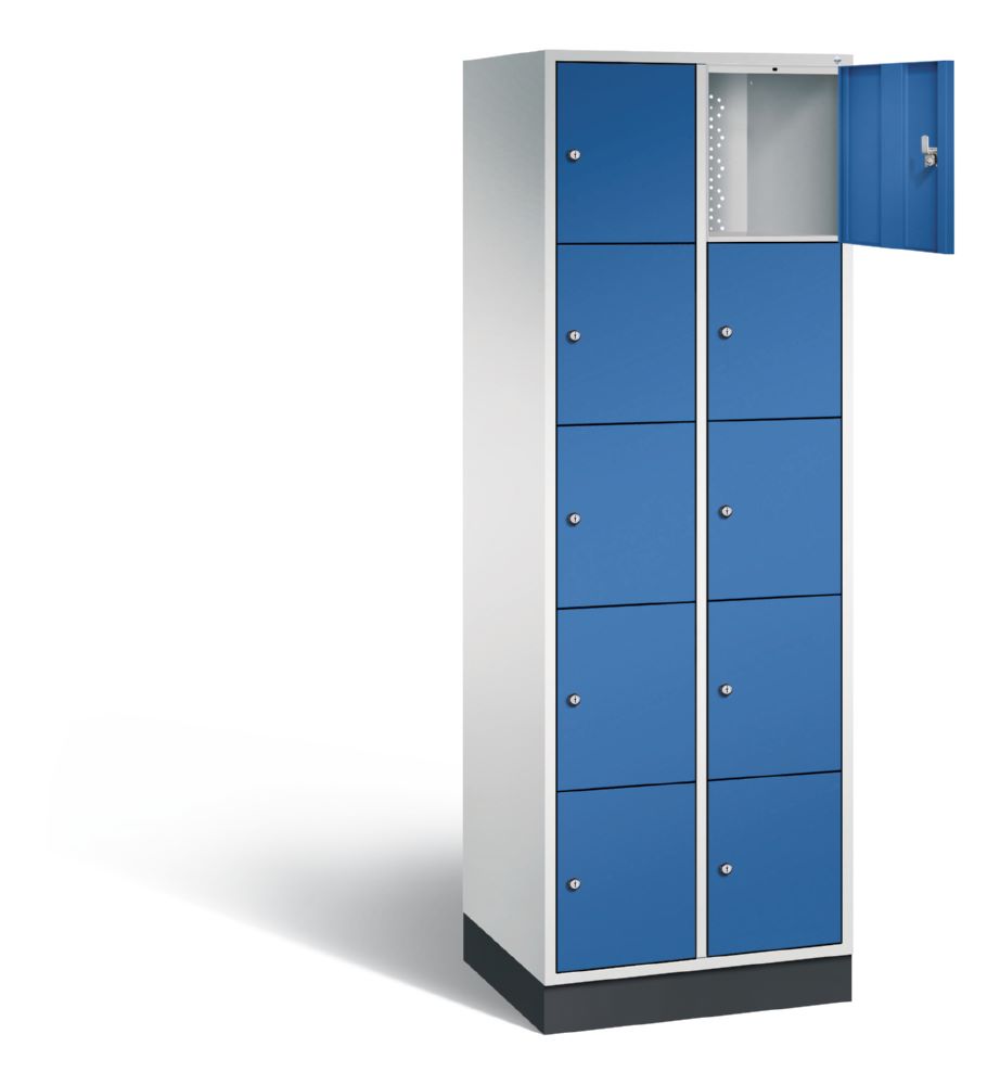 Produktbild C+P Schließfachschrank Intro 10 Fächer 1950 x 620 x 490 mm lichtgrau enzianblau bild 2
