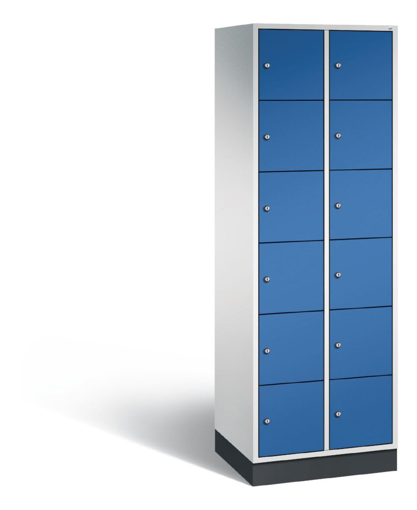 Produktbild C+P Schließfachschrank Intro 12 Fächer 1950 x 620 x 490 mm lichtgrau enzianblau