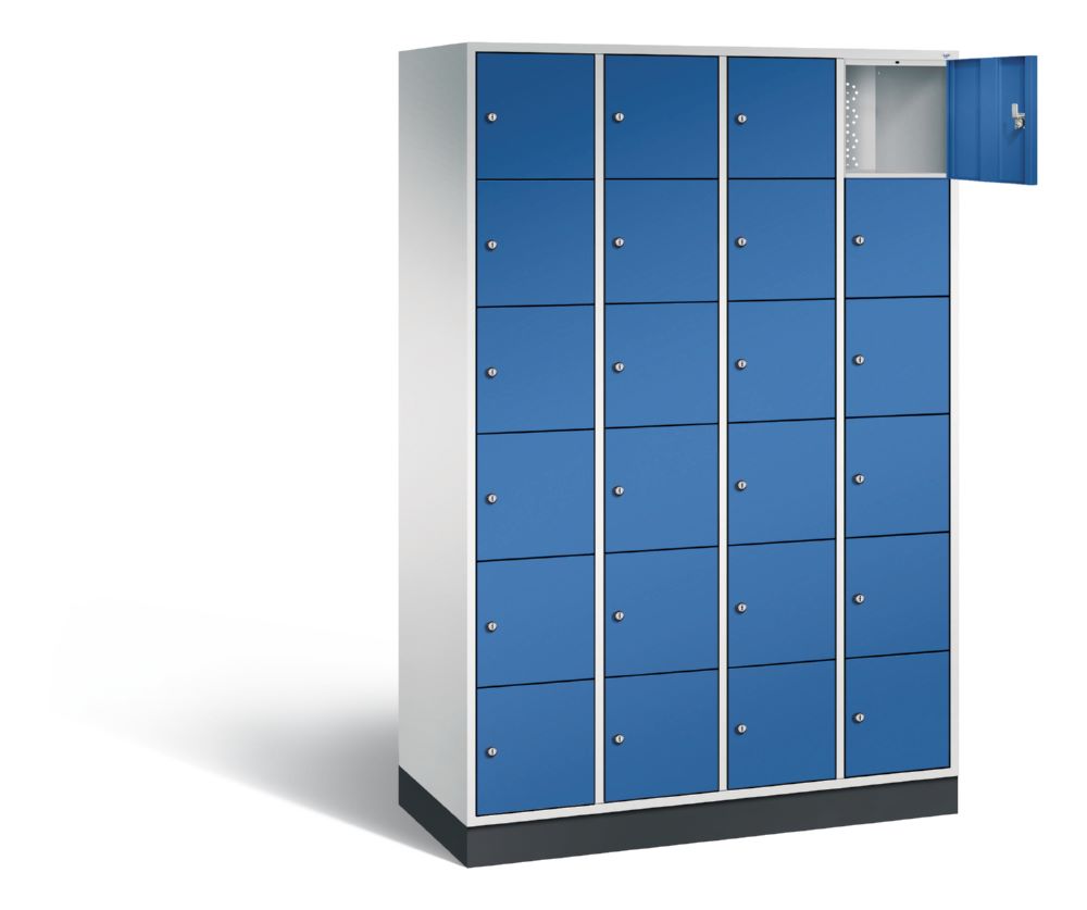 Produktbild C+P Stahl Schließfachschrank Intro 24 Fächer 1950 x 1220 x 490 mm lichtgrau enzianbl bild 2