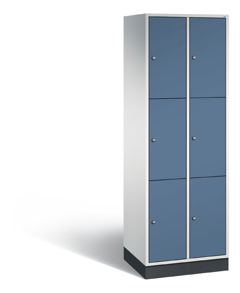 Produktbild C+P Schließfachschrank Intro 6 gleichgroße Fächer fernblau 620 x 490 x 1950 mm