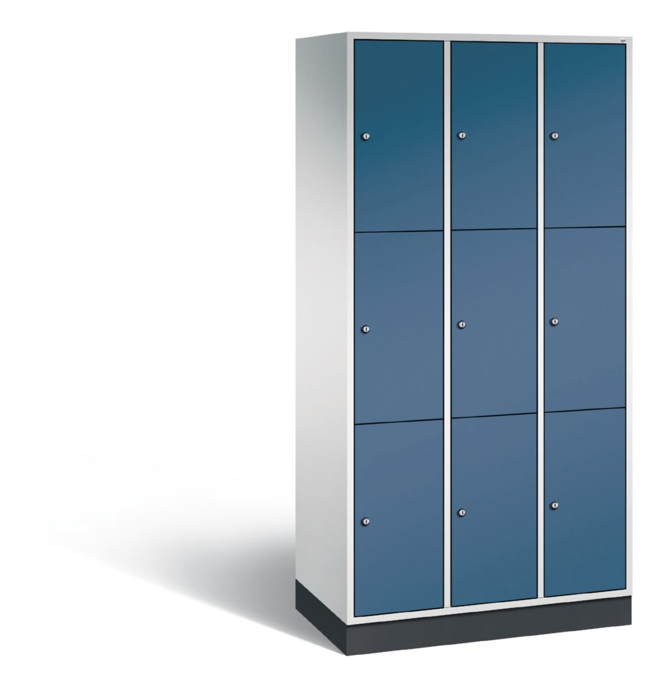 Produktbild C+P Schließfachschrank Intro 9 Fächer 1950 x 920 x 490 mm lichtgrau fernblau