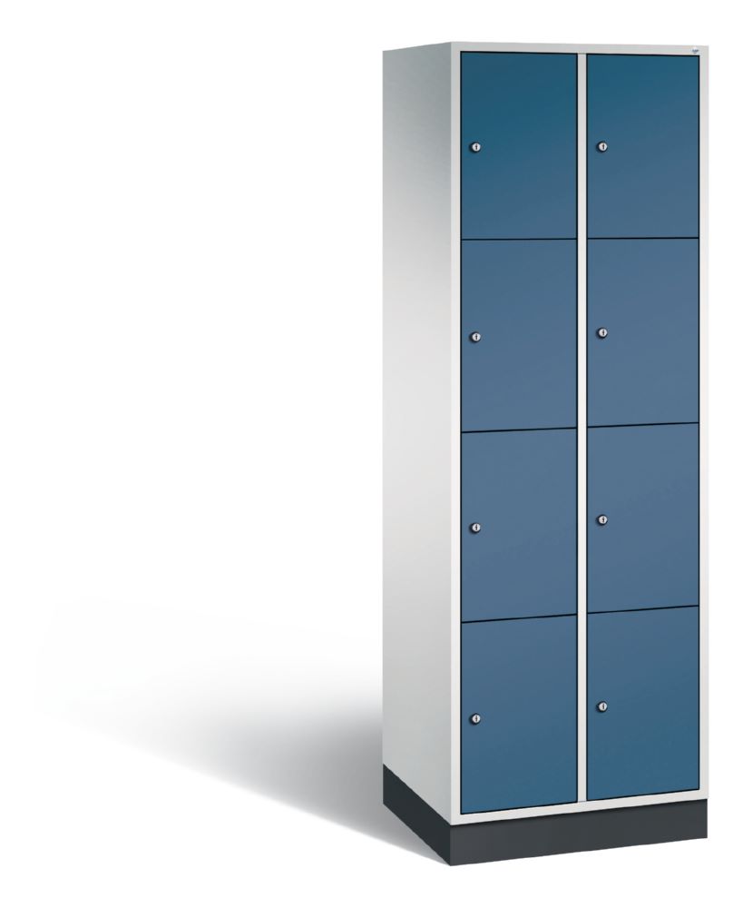 Produktbild C+P Hoher Schließfachschrank Intro 8 Fächer Front in fernblau 620 x 490 x 1950 mm