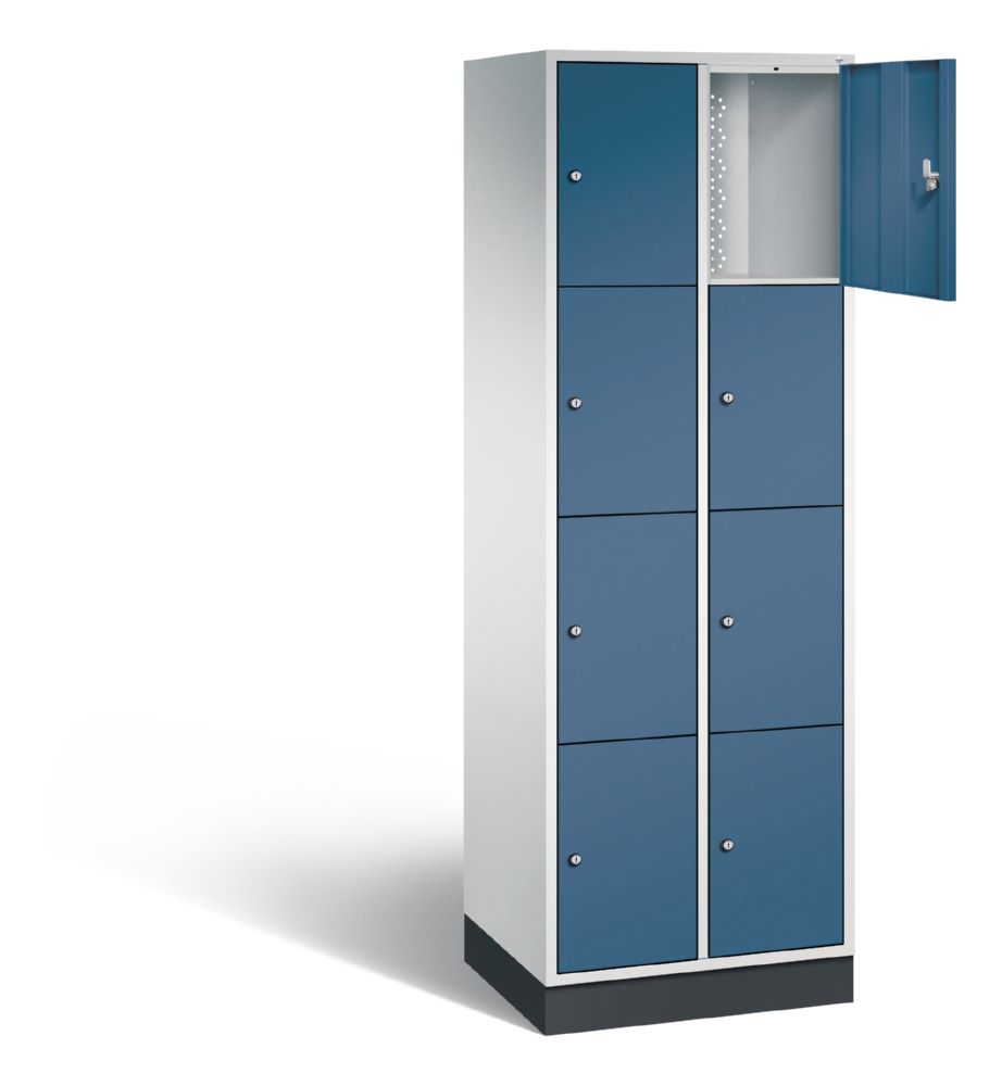 Produktbild C+P Hoher Schließfachschrank Intro 8 Fächer Front in fernblau 620 x 490 x 1950 mm bild 2