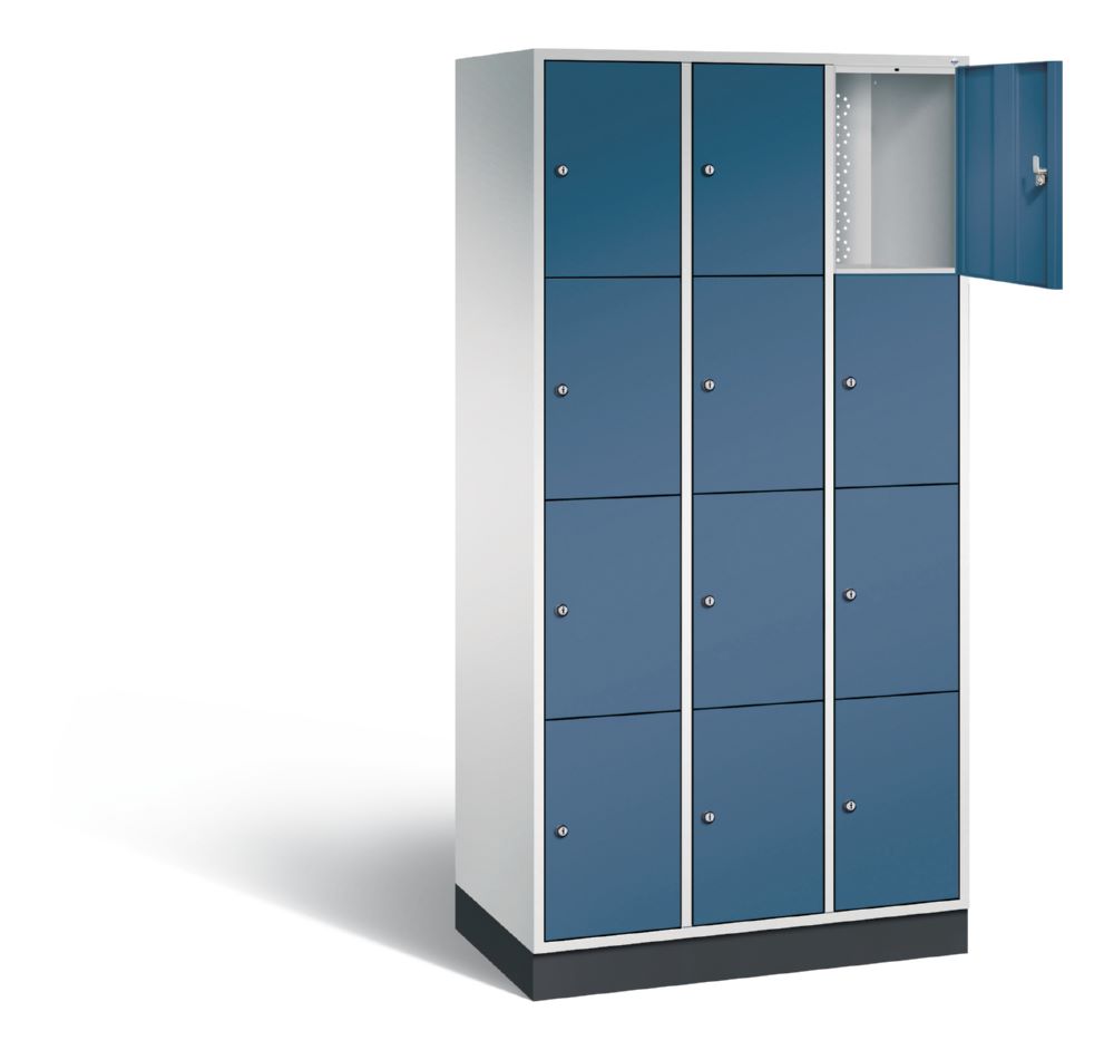 Produktbild C+P Schließfachschrank Intro 12 Fächer 1950 x 920 x 490 mm lichtgrau fernblau bild 2