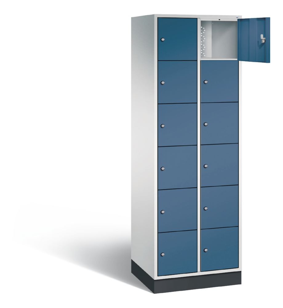 Produktbild C+P Schließfachschrank Intro 12 Fächer 1950 x 620 x 490 mm lichtgrau fernblau bild 2