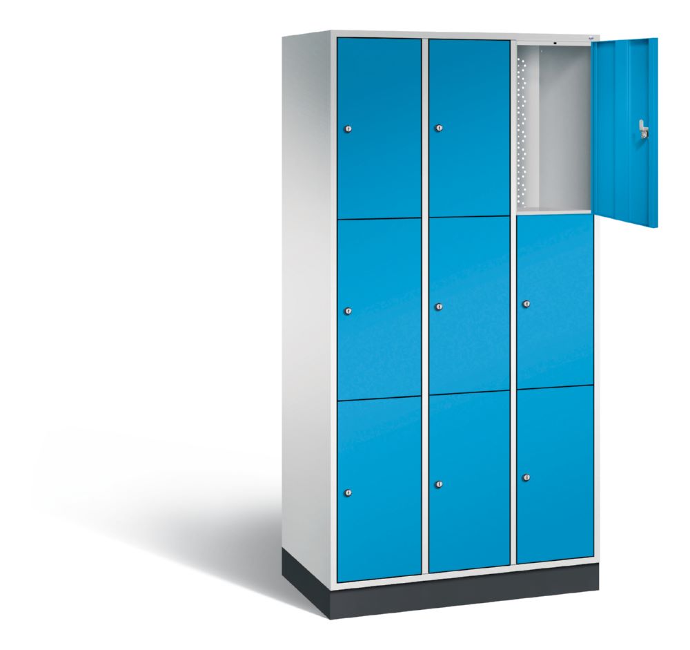 Produktbild C+P Schließfachschrank Intro 9 Fächer 1950 x 920 x 490 mm lichtgrau lichtblau bild 2