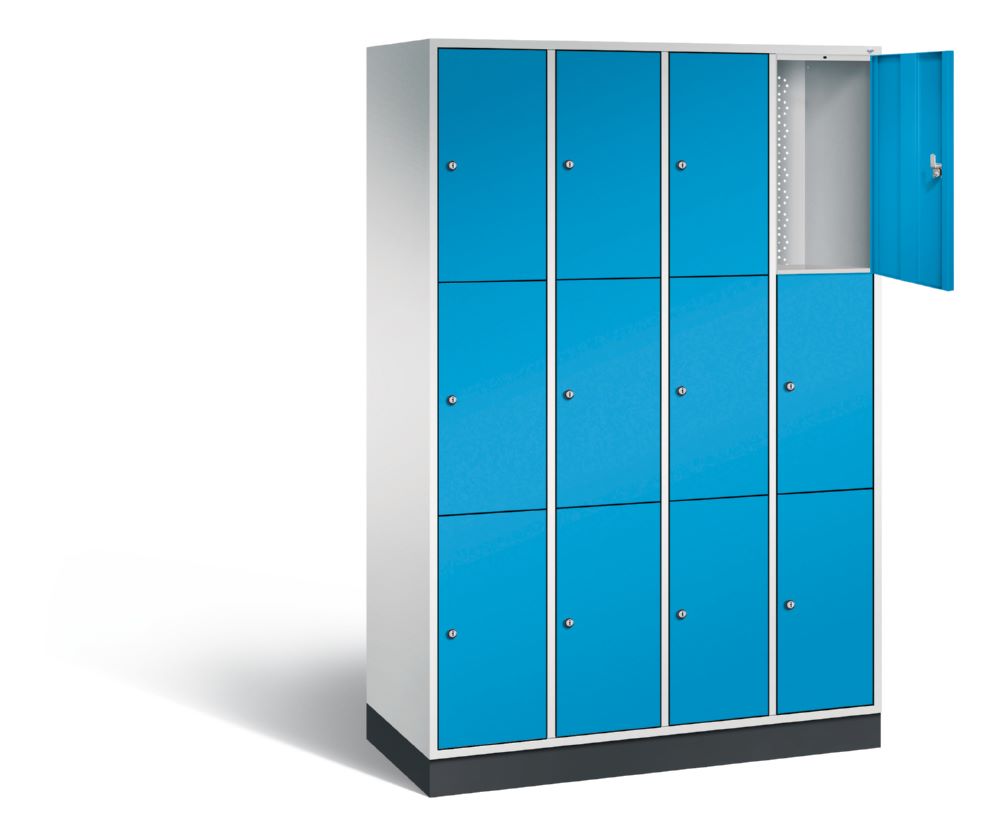 Produktbild C+P Schließfachschrank Intro 12 Fächer 1950 x 1220 x 490 mm lichtgrau lichtblau bild 2