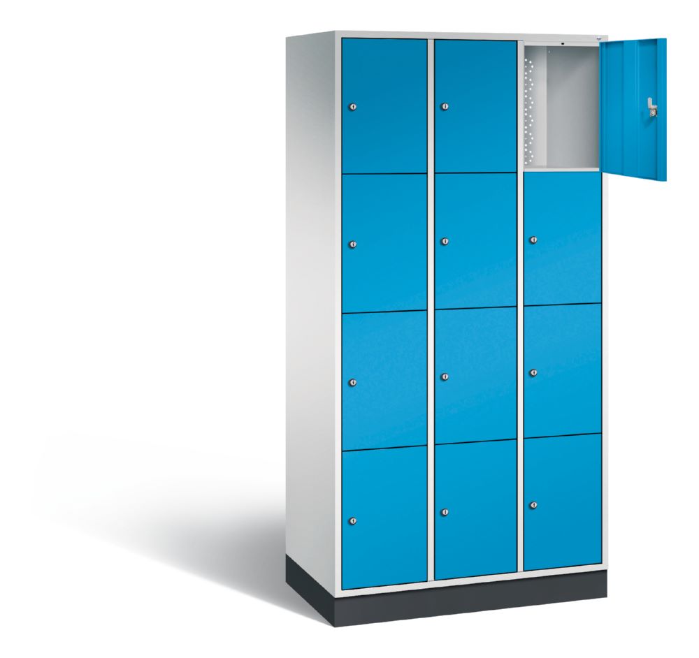 Produktbild C+P Schließfachschrank Intro 12 Fächer 1950 x 920 x 490 mm lichtgrau lichtblau bild 2