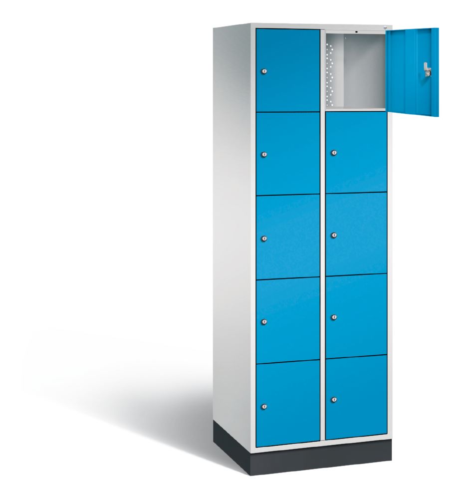 Produktbild C+P Schließfachschrank Intro 10 Fächer 1950 x 620 x 490 mm lichtgrau lichtblau bild 2