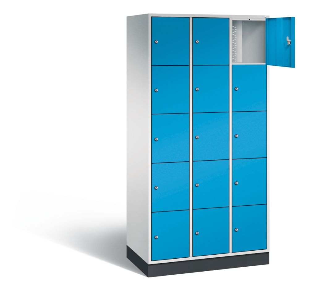Produktbild C+P Schließfachschrank Intro 15 Fächer 1950 x 920 x 490 mm lichtgrau lichtblau bild 2