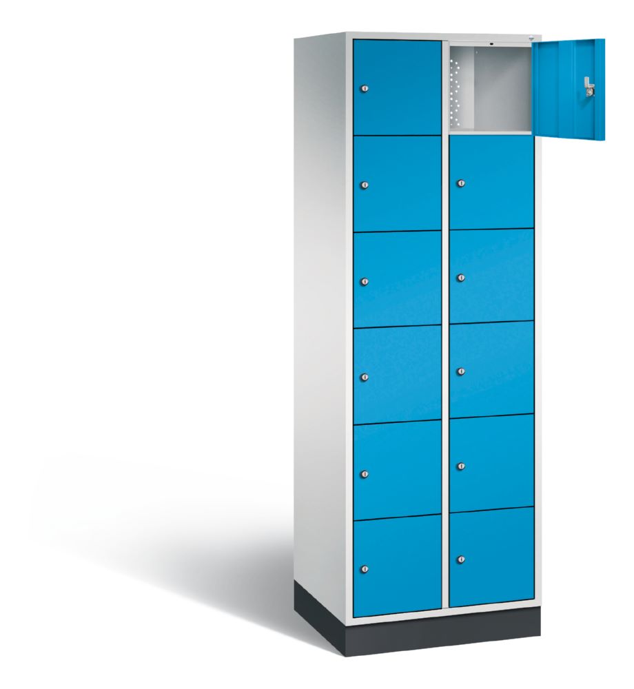 Produktbild C+P Schließfachschrank Intro 12 Fächer 1950 x 620 x 490 mm lichtgrau lichtblau bild 2