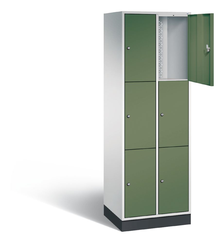 Produktbild C+P Schließfachschrank Intro 6 gleichgroße Fächer resedagrün 620 x 490 x 1950 mm bild 2