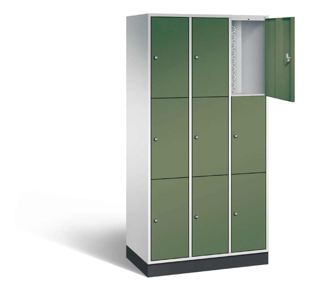 Produktbild C+P Schließfachschrank Intro 9 Fächer 1950 x 920 x 490 mm ichtgrau resedagrün bild 2