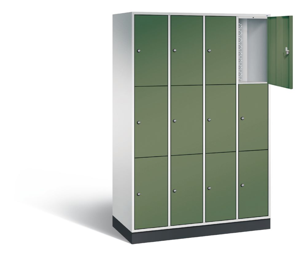 Produktbild C+P Schließfachschrank Intro 12 Fächer H 1950 x B 1220 x T 490 mm lichtgrau resedagr bild 2