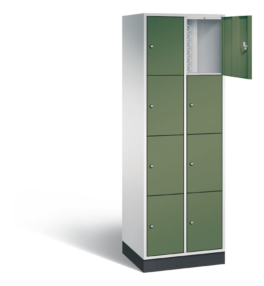 Produktbild C+P Hoher Schließfachschrank Intro 8 Fächer Front in resedagrün 620 x 490 x 1950 mm bild 2
