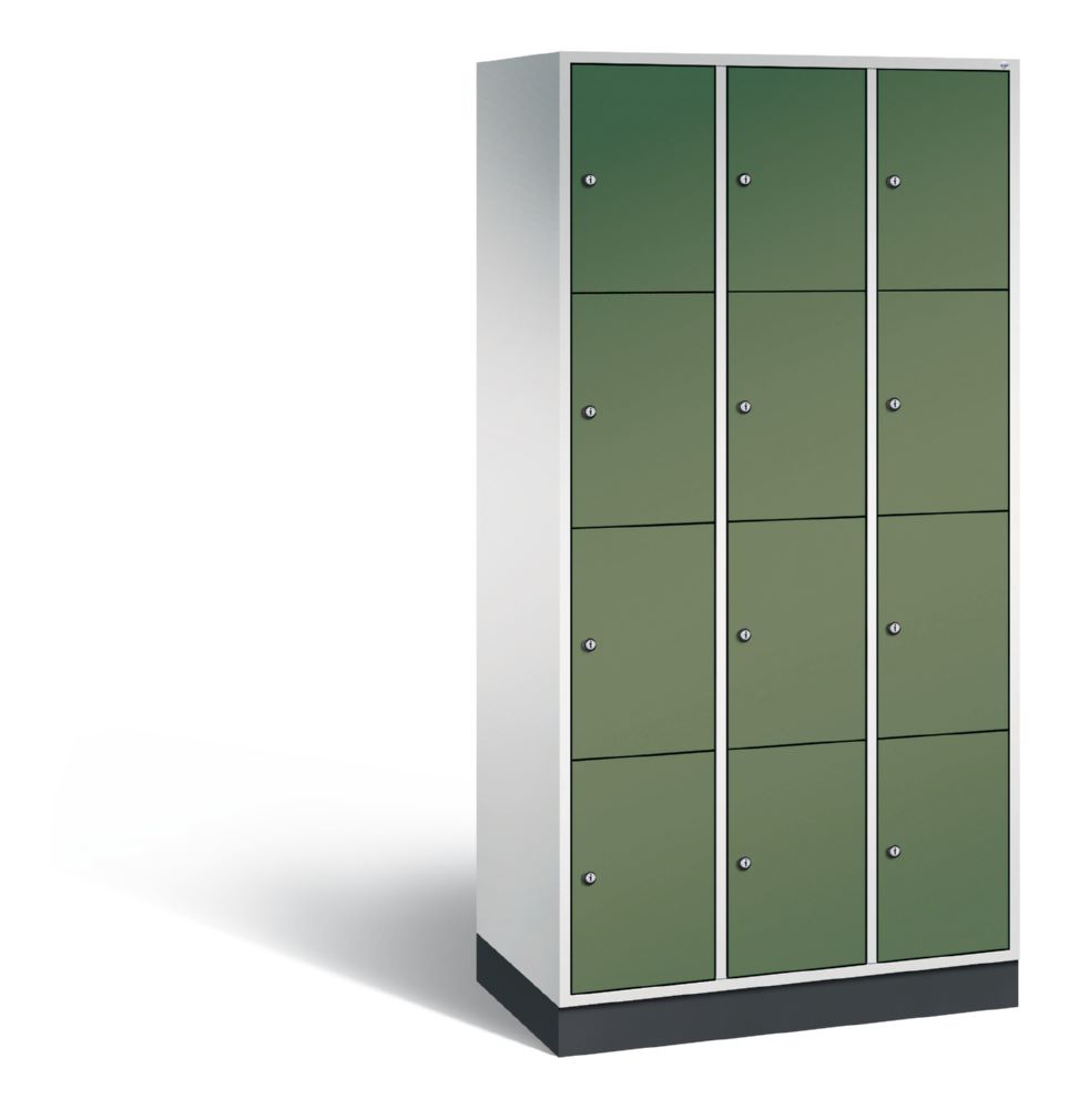 Produktbild C+P Schließfachschrank Intro 12 Fächer 1950 x 920 x 490 mm lichtgrau resedagrün