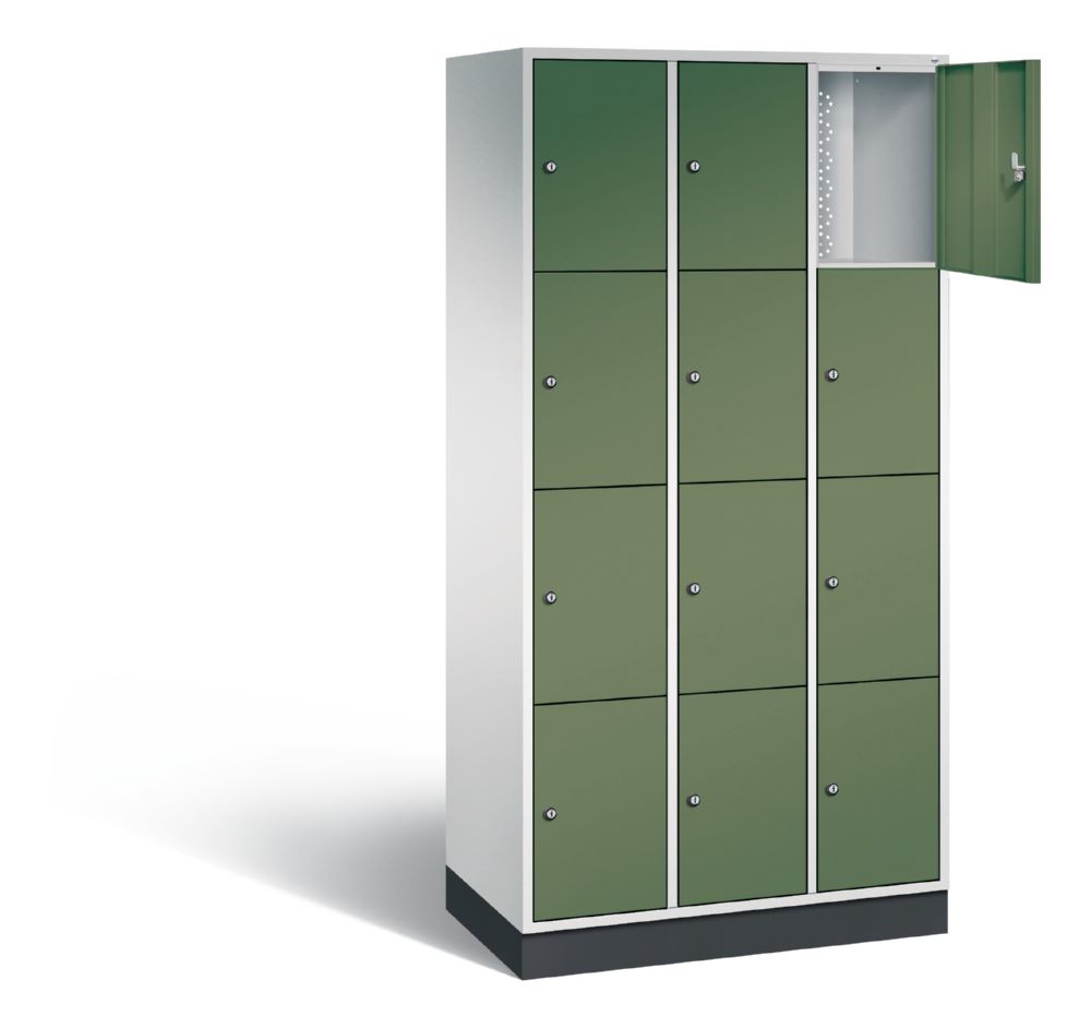Produktbild C+P Schließfachschrank Intro 12 Fächer 1950 x 920 x 490 mm lichtgrau resedagrün bild 2
