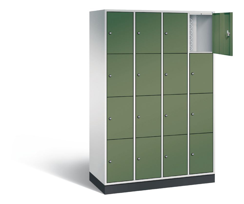 Produktbild C+P Schließfachschrank Intro 16 Fächer 1950 x 1220 x 490 mm lichtgrau resedagrün bild 2