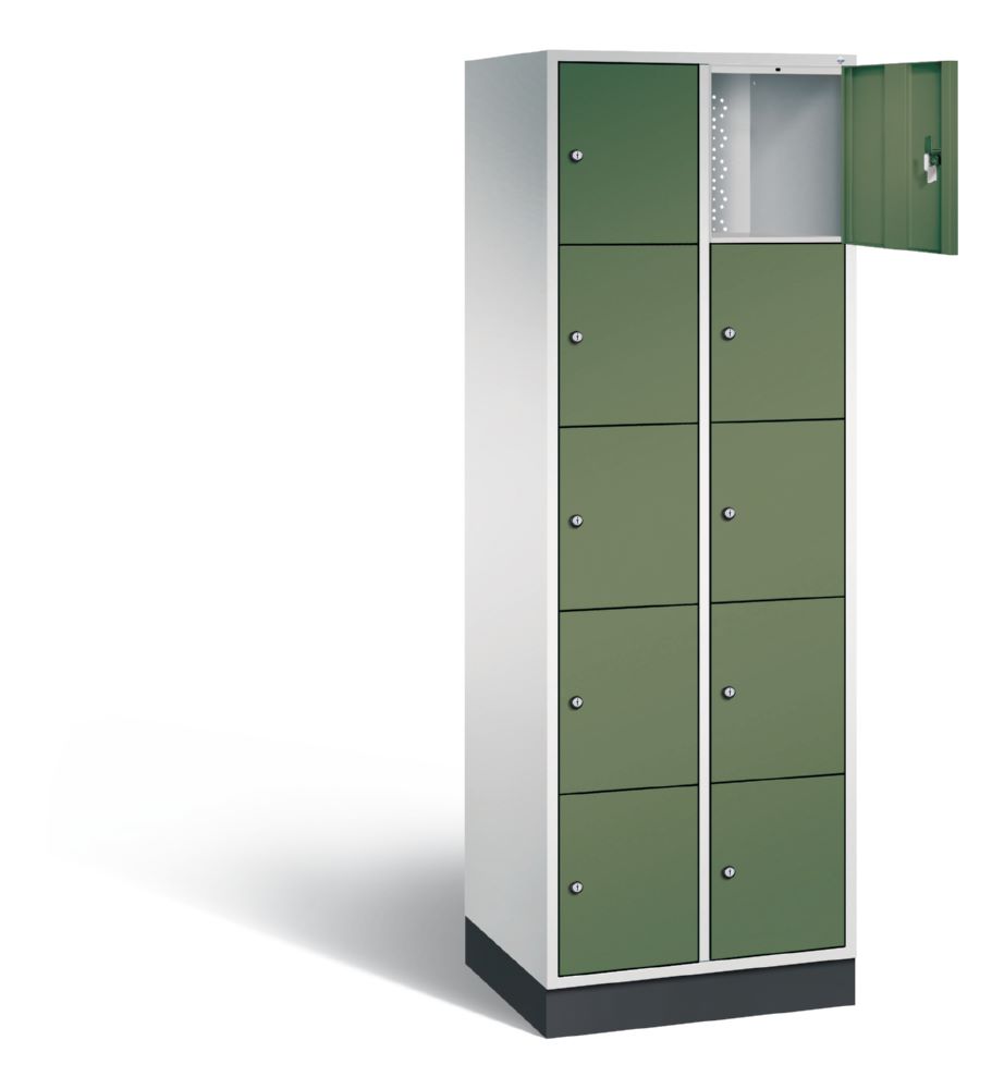 Produktbild C+P Schließfachschrank Intro 10 Fächer 1950 x 620 x 490 mm lichtgrau resedagrün bild 2