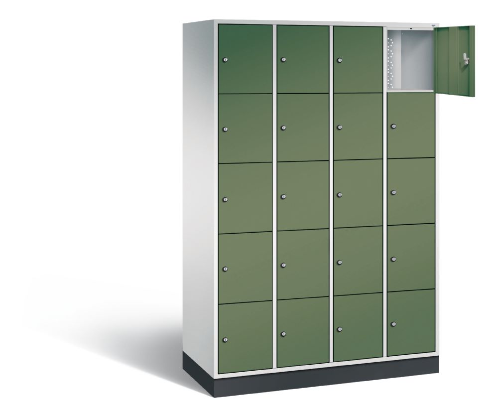 Produktbild C+P Schließfachschrank Intro 20 Fächer 1950 x 1220 x 490 mm lichtgrau resedagrün bild 2