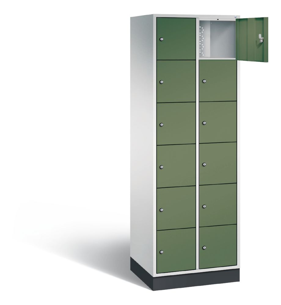 Produktbild C+P Schließfachschrank Intro 12 Fächer 1950 x 620 x 490 mm lichtgrau resedagrün bild 2