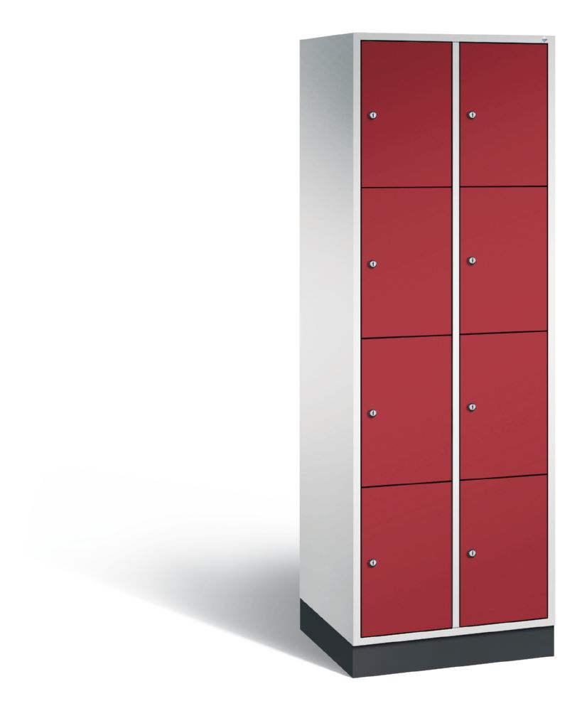 Produktbild C+P Hoher Schließfachschrank Intro 8 Fächer Front in rubinrot 620 x 490 x 1950 mm