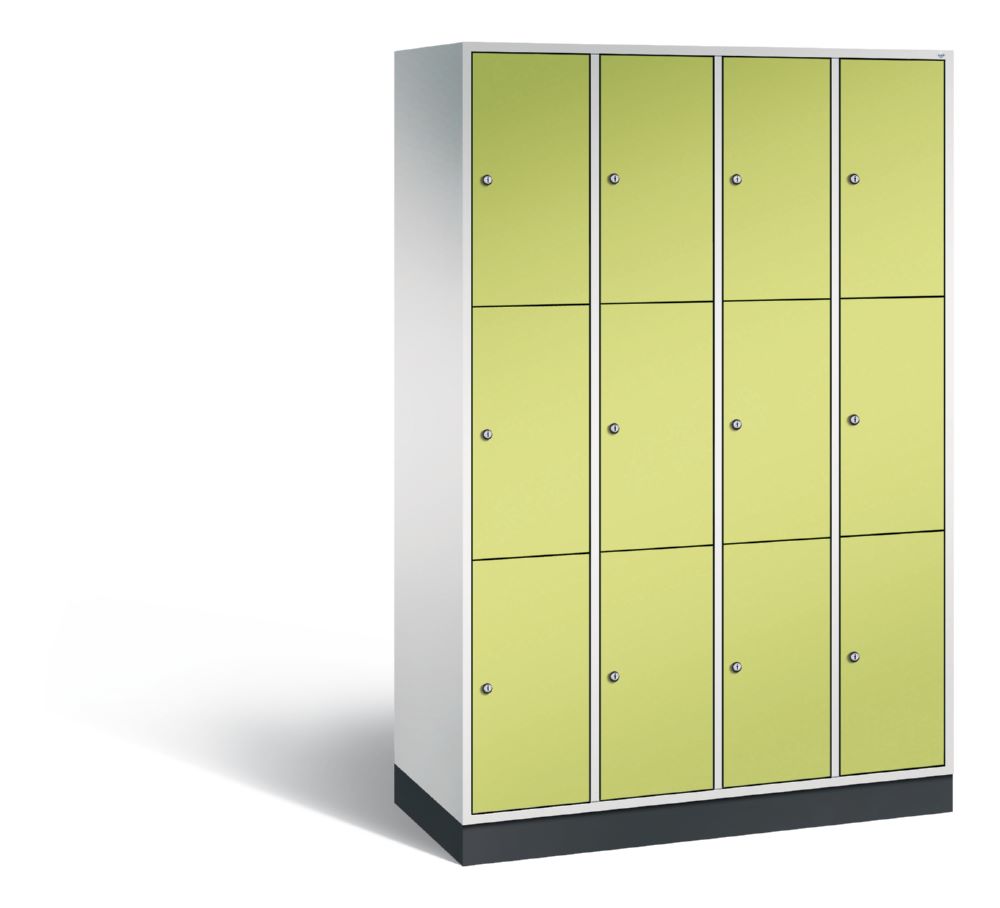 Produktbild C+P Schließfachschrank Intro 12 Fächer 1950 x 1220 x 490 mm lichtgrau viridingrün