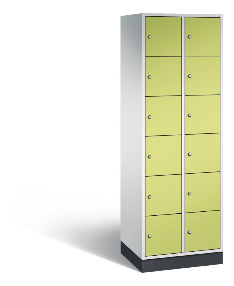 Produktbild C+P Schließfachschrank Intro 12 Fächer 1950 x 620 x 490 mm lichtgrau viridingrün