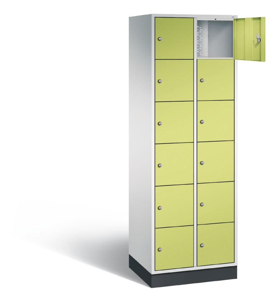 Produktbild C+P Schließfachschrank Intro 12 Fächer 1950 x 620 x 490 mm lichtgrau viridingrün bild 2