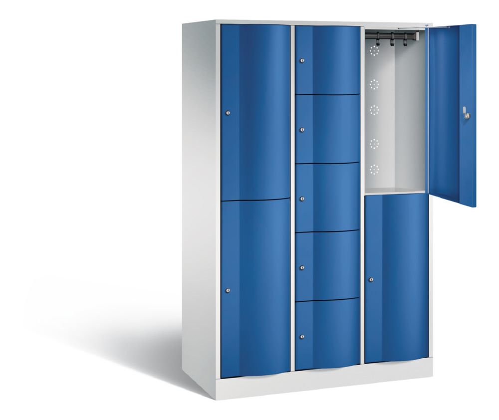 Produktbild C+P Schließfachschrank Serie Resisto 9 Fächer 1950 x 1148 x 540 mm RAL 7035 5010