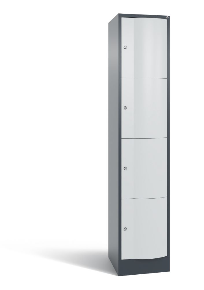 Produktbild C+P Schließfachschrank aus Stahl Resisto 4 Fächer lichtgrau 396 x 540 x 1950 mm