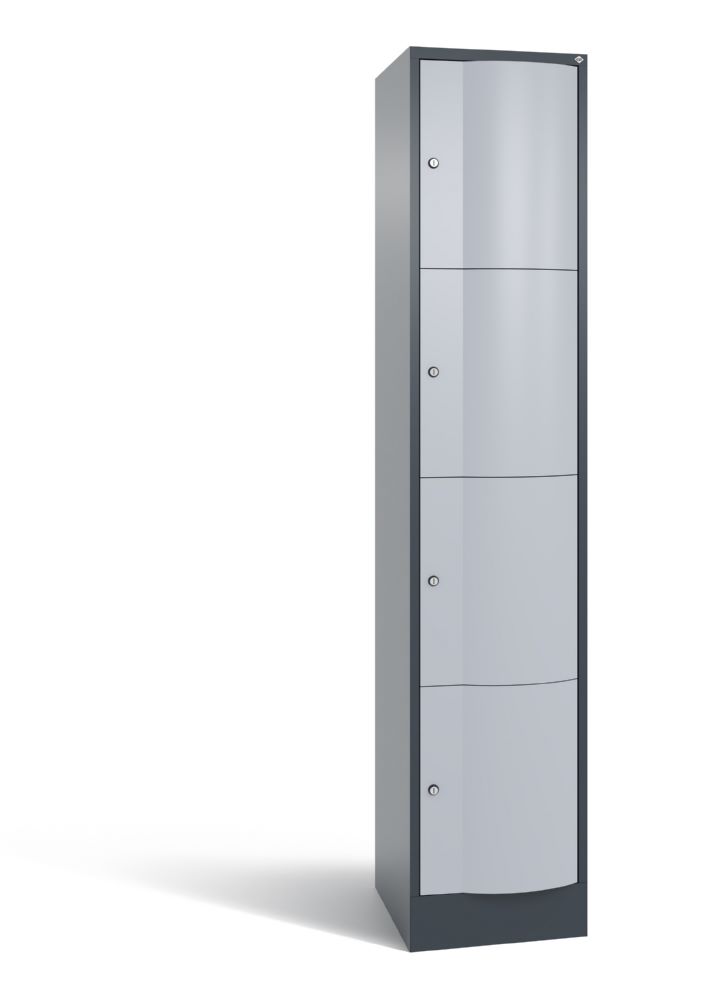 Produktbild C+P Schließfachschrank Resisto 4 Fächer weißalu grau 396 x 540 x 1950 mm