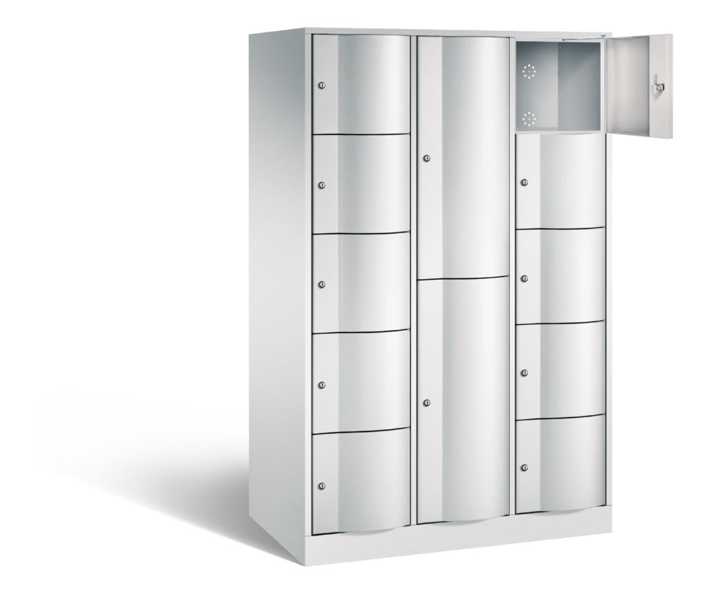 Produktbild C+P Schließfachschrank Resisto 12 Fächer 1950 x 1148 x 640 mm in lichtgrau bild 2