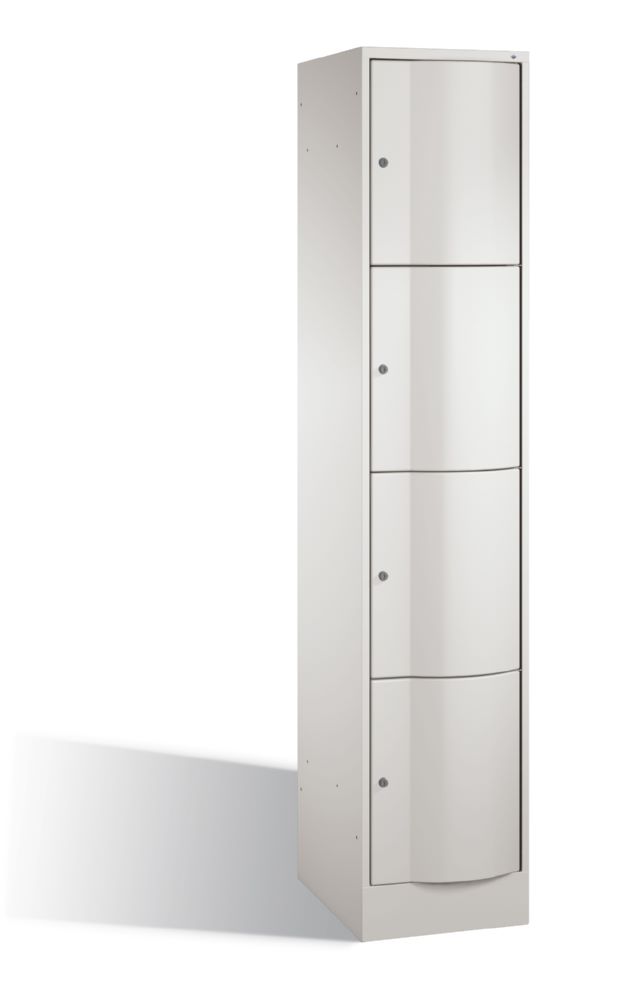 Produktbild C+P Schließfachschrank aus Stahl Resisto 4 Fächer lichtgrau 396 x 540 x 1950 mm