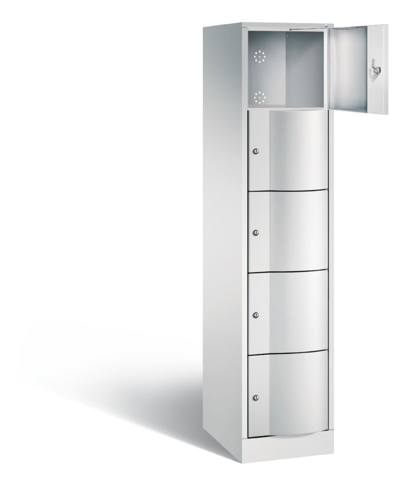 Produktbild C+P Schließfachschrank Resisto aus Stahl 5 Fächer in lichtgrau 396 x 540 x 1950 mm bild 2