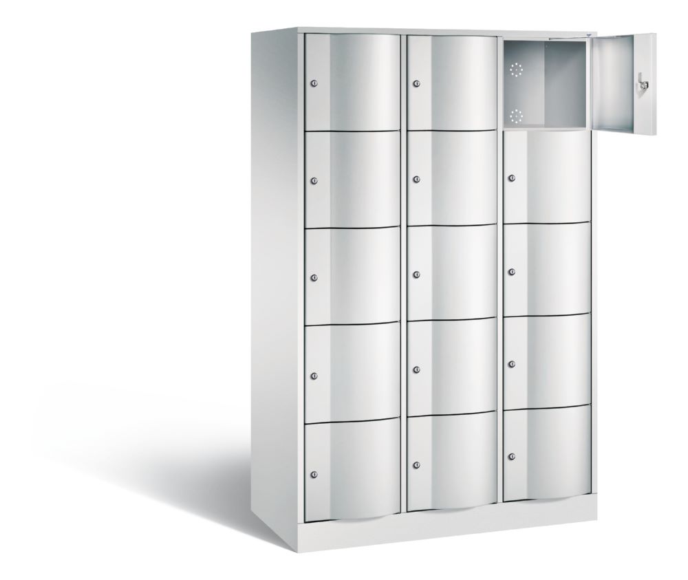 Produktbild C+P Schließfachschrank Resisto 15 Fächer 1950 x 1148 x 540 mm in lichtgrau bild 2