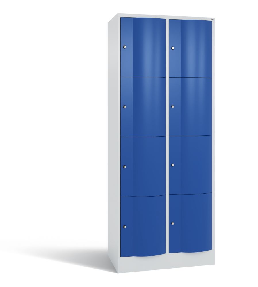 Produktbild C+P Schließfachschrank Resisto 8 Fächer 1950 x 772 x 540 mm lichtgrau enzianblau