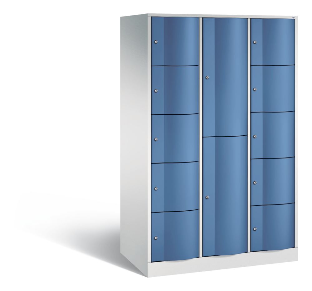 Produktbild C+P Schließfachschrank Resisto 12 Fächer 1950 x 1148 x 640 mm lichtgrau fernblau