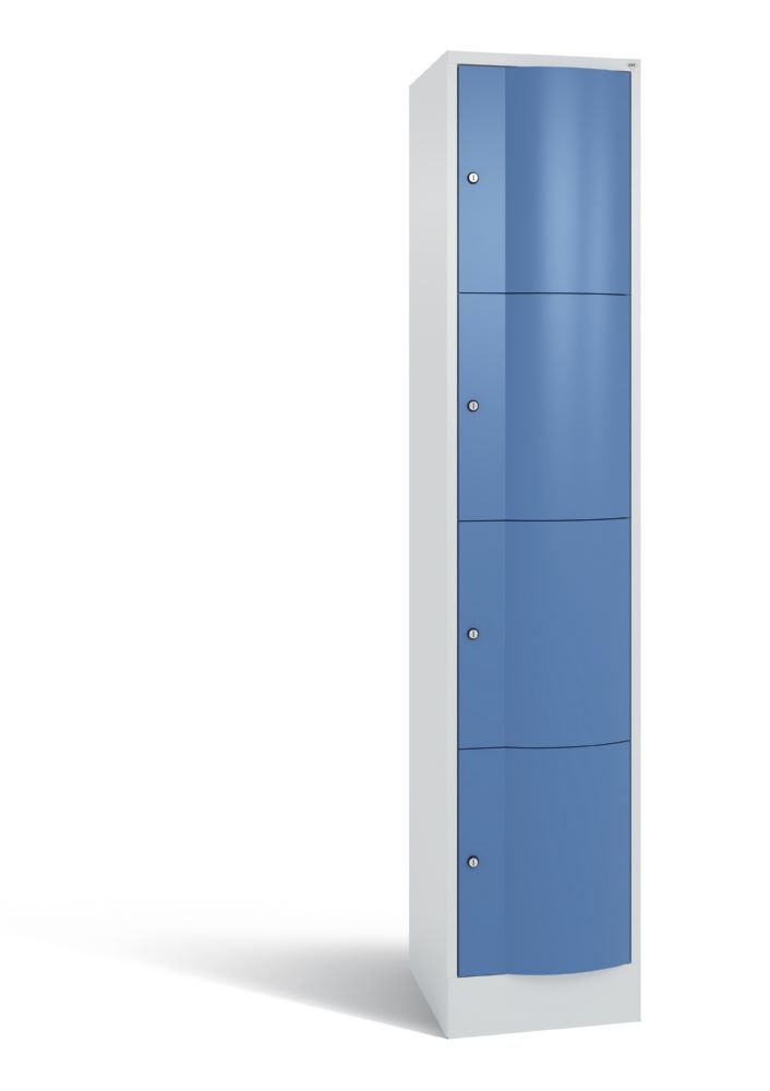 Produktbild C+P Schließfachschrank aus Stahl Resisto 4 Fächer fernblau 396 x 540 x 1950 mm