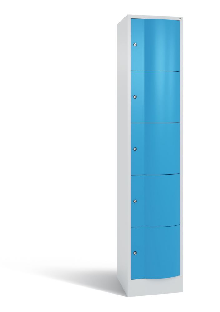 Produktbild C+P Schließfachschrank Resisto aus Stahl 5 Fächer lichtblau 396 x 540 x 1950 mm bild 1