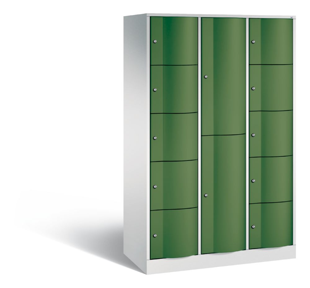 Produktbild C+P Schließfachschrank Resisto 12 Fächer 1950 x 1148 x 540 mm lichtgrau resedagrau