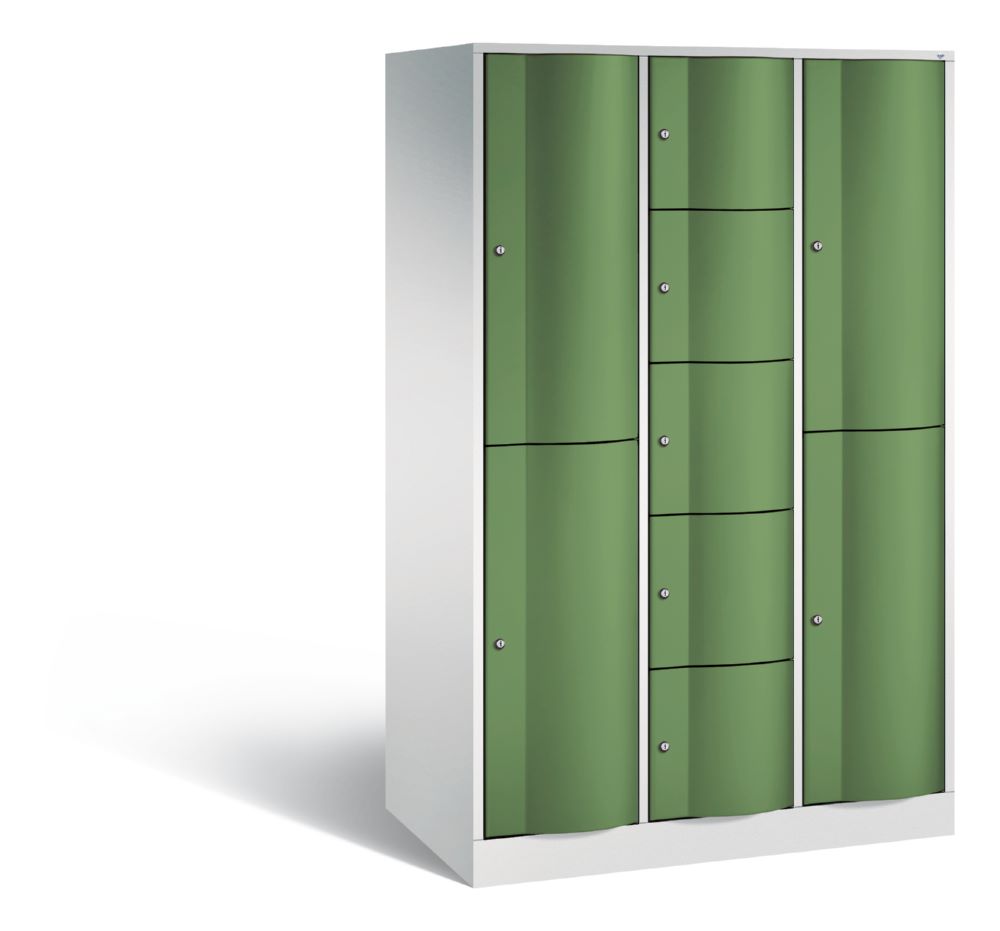 Produktbild C+P Schließfachschrank Resisto 9 Fächer 1950 x 1148 x 640 mm lichtgrau resedagrün