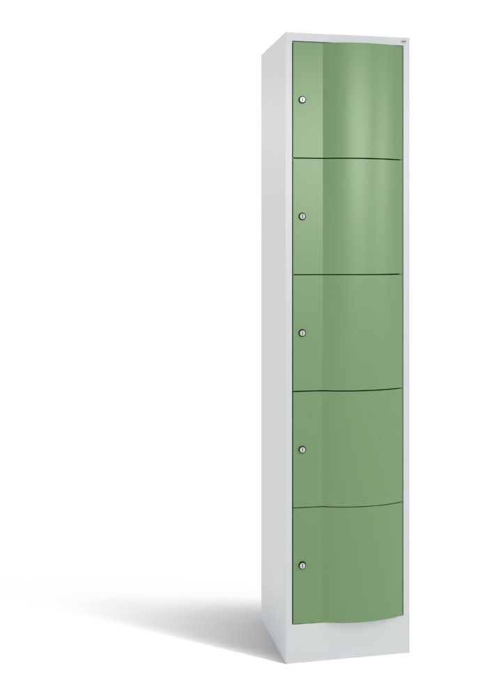 Produktbild C+P Schließfachschrank Resisto aus Stahl 5 Fächer resedagrün 396 x 540 x 1950 mm