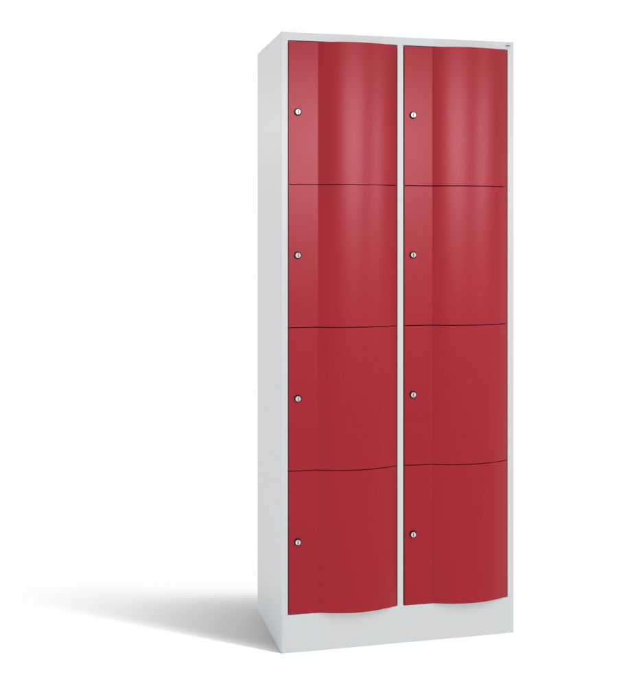 Produktbild C+P Schließfachschrank Resisto 8 Fächer 1950 x 772 x 540 mm lichtgrau rubinrot