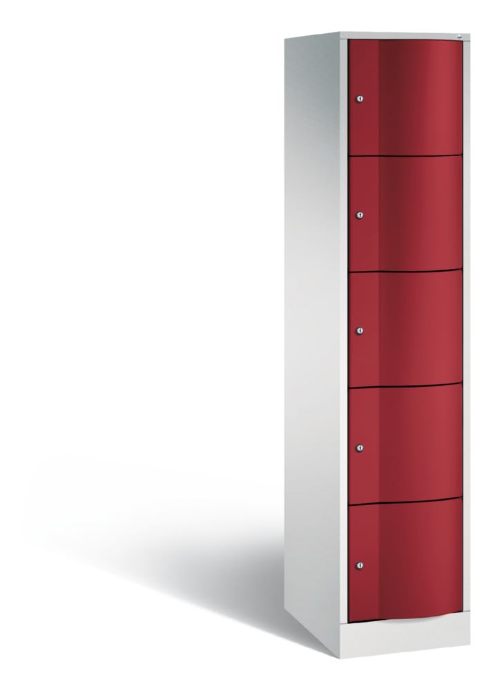 Produktbild C+P Schließfachschrank Resisto aus Stahl 5 Fächer rubinrot 396 x 540 x 1950 mm bild 1